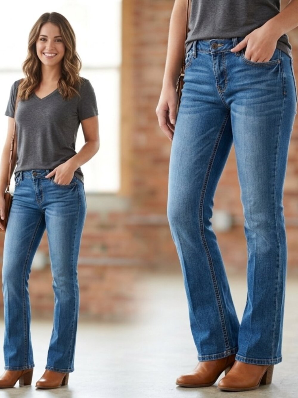 Faded Glory Medium Wash Ultimate Bootcut Jeans - Size 4P